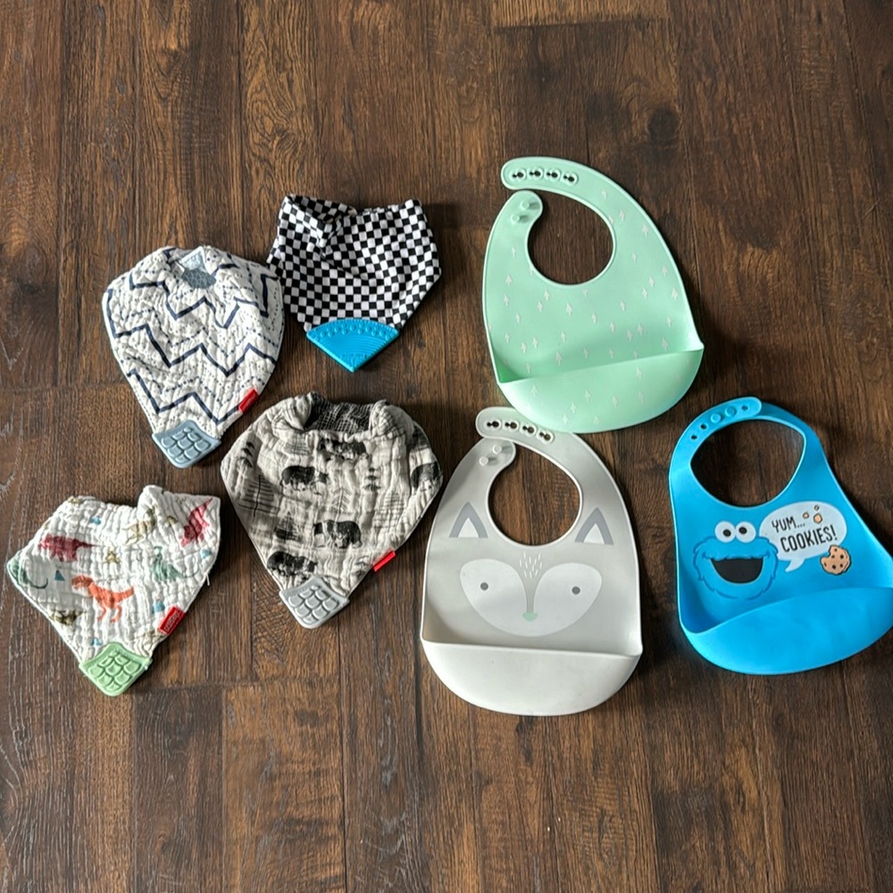 Teething Bandannas & Silicone Bibs